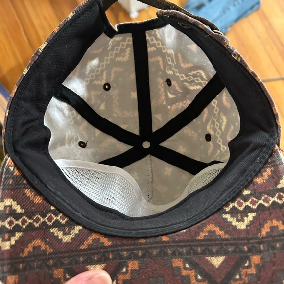 Vans Leather Patch Flat Brim Hat Multicolor Aztec Tribal Adjustable Outdoor - Picture 4 of 4